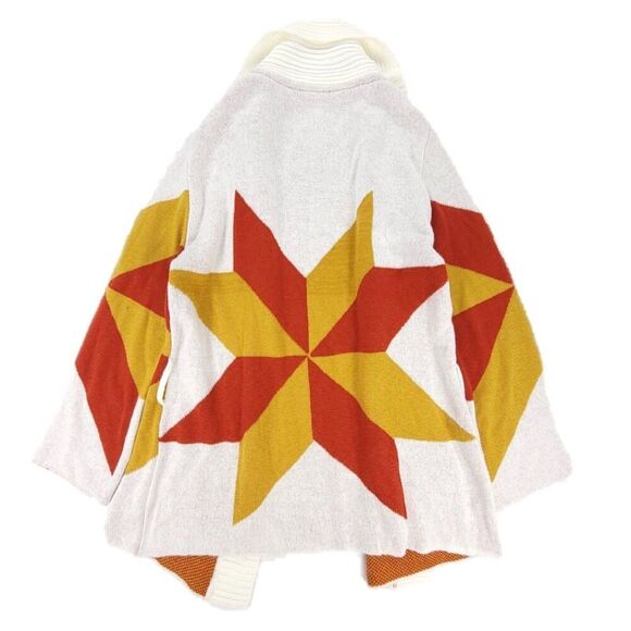 JENS PIRATE BOOTY Freedom Star Intarsia Reversible Oversized Cardigan Boho Knit - Picture 3 of 9